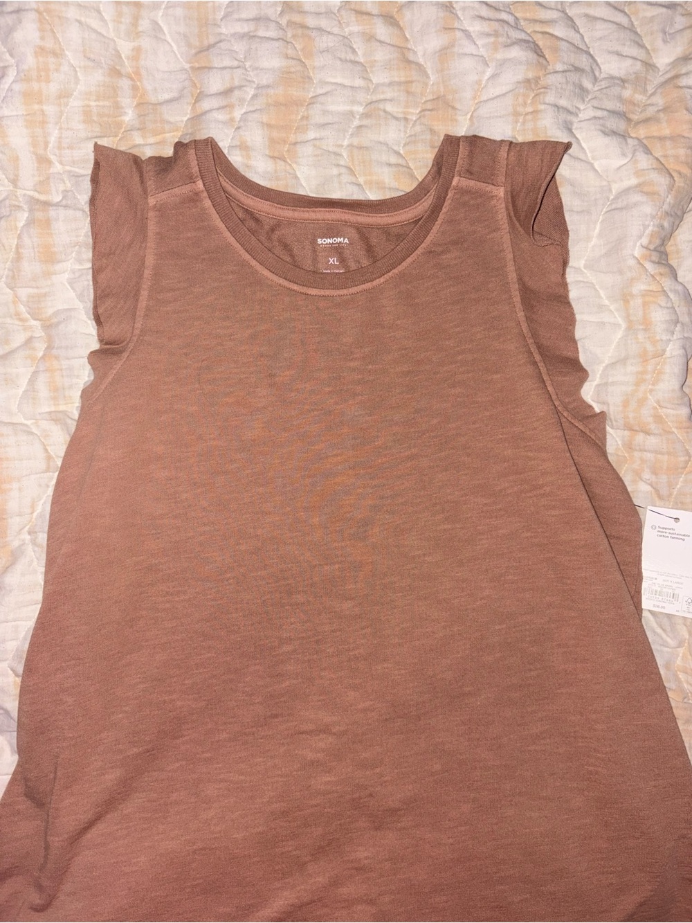 Sonoma Women's Ruffle Sleeve Tank in Mauve Pink